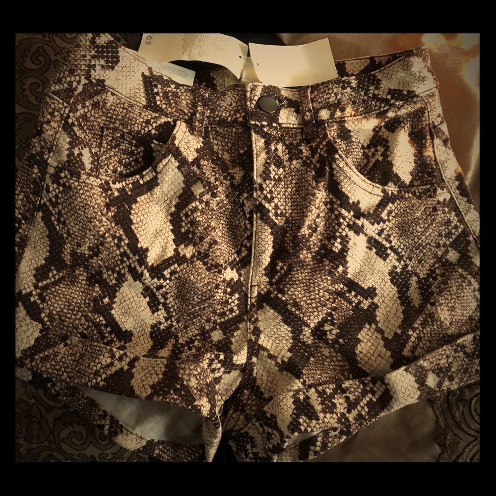 H&M snake skin shorts